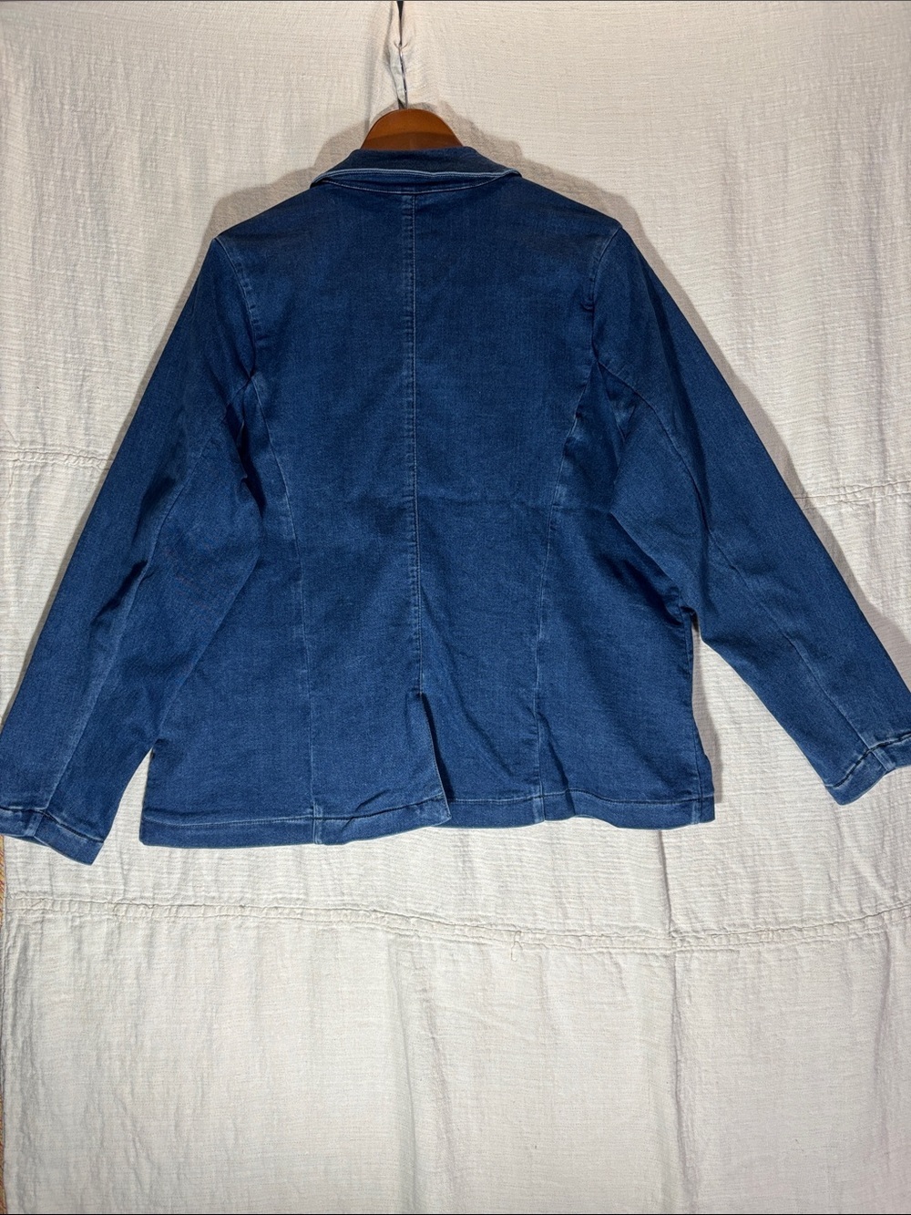 NWT Nicole by Nicole Miller Dream Denim Blazer Jacket Indigo Plus Size - Picture 9 of 9